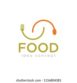 Creative Food Concept Logo Design Template