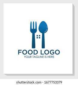 creative food concept logo template, restaurant logo template, cutlery logo