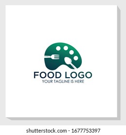 plantilla de logotipo de concepto de cocina creativa, plantilla de logotipo de restaurante, logotipo de cubiertos