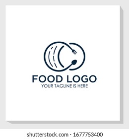 creative food concept logo template, restaurant logo template, cutlery logo