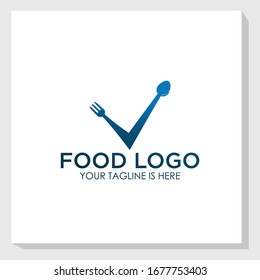 creative food concept logo template, restaurant logo template, cutlery logo