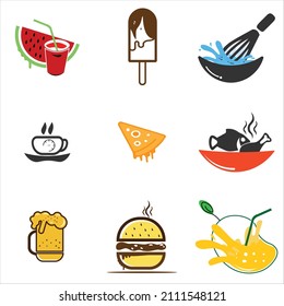 Kreatives Essen und Trinken Symbol Design für Logo. 
