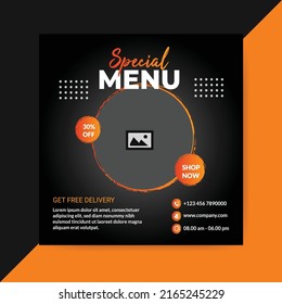 creative food flyer, restaurant menu design template 