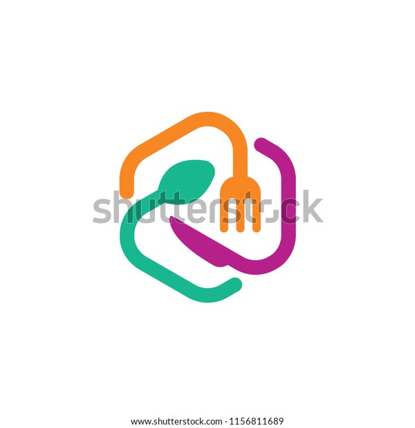 Creative Food Icon Food Equipment Logo Stock Vector Royalty Free