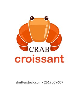 Creative food logo featuring a crab and a croissant design suitable for a bakery or seafood restaurant