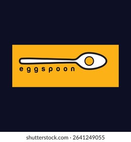 Creative Food Logo Set – Spoon with Egg and Fork Typography Vector