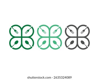 creative food logo, spoon, fork design, vector, isolated on transparent background