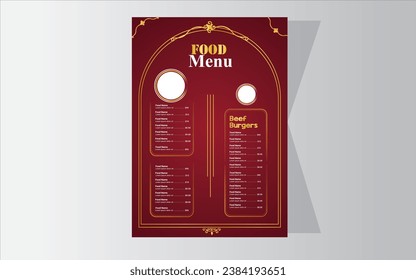 Creative food menu design. a list of the dishes that may be ordered (as in a restaurant) or that are to be served (as at a banquet)