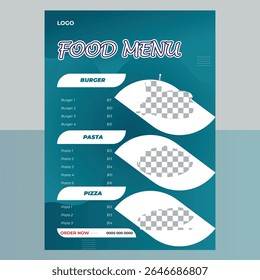 Plantilla de diseño de menú de comida creativa