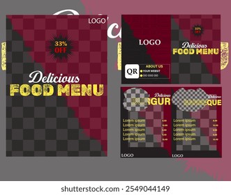 Modelo de design de menu de comida criativa 
