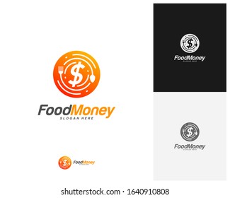 Creative Food Money logo design vector. Restaurant, food court, cafe logo template. Icon symbol. Illustration