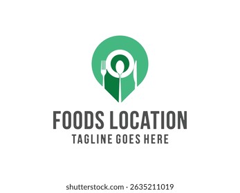 creative food point logo, location design, vector, isolated on transparent background