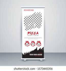 Creative Food Restaurant roll-up banner design, Restaurant concept. Graphic template roll-up for Food, banner for Restaurant, layout for placement of photos.6