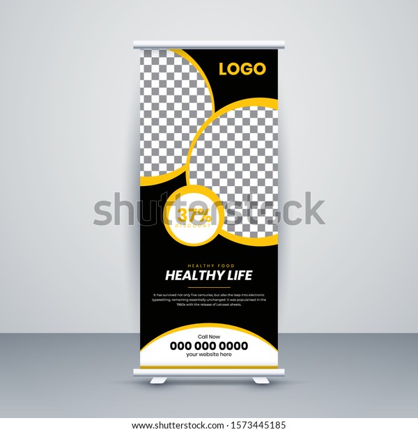 Creative Food Restaurant Rollup Banner Design Stock Vector Royalty Free