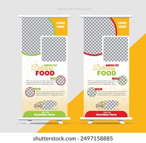 kreative Lebensmittel Rollup Banner Vorlage, moderne Lebensmittel Rollup Banner