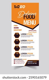 Creative Food Roll-up banner design template 