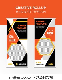 Creative food roll-up banner for restaurant
