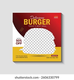Creative food social media banner post template