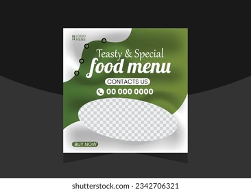 creative food social media post design instrgram post template editable design for business advertising.