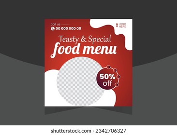 creative food social media post design instrgram post template editable design for business advertising.