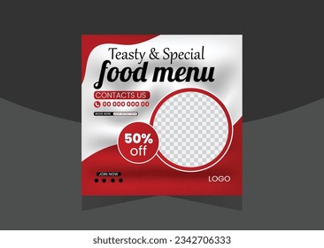 creative food social media post design instrgram post template editable design for business advertising.