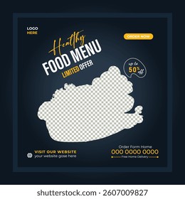 Creative food social media post design template