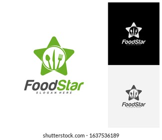 Creative Food star logo design vector. Restaurant, food court, cafe logo template. Icon symbol. Illustration