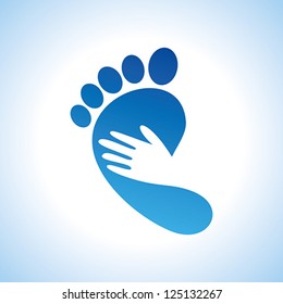 creative foot care icon