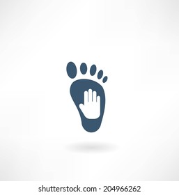 creative foot care icon
