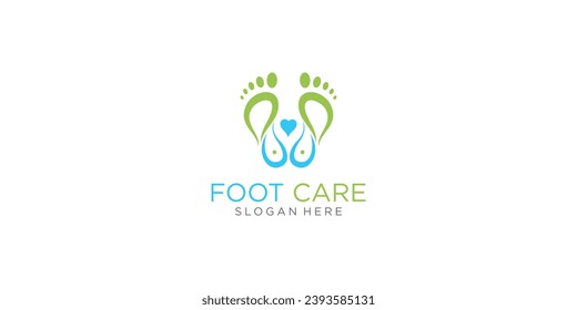 Diseño de logotipo de cuidado de pies creativo con estilo moderno| vector premium