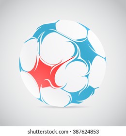 Creative football illustration with french flag colors. Good for soccer Euro Cup 2016 in France