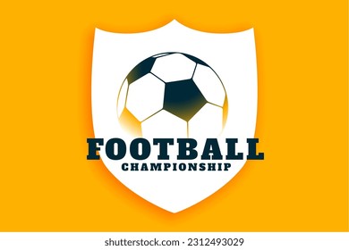 creative football tournament league background with shield logo vector