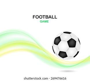 Creative football vector design. Soccer ball with color wave