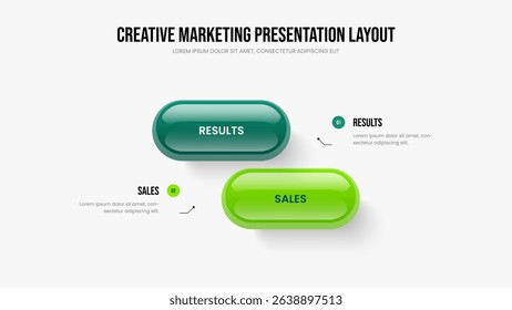 Creative Forecast 2 Step Infographic Presentation Layout. Market Portfolio Frame Template Vector Illustration. Sales Development Two Option Diagram Slideshow Design.