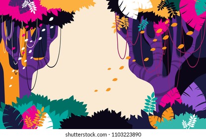 Creative Forest Background, so cute and colorful. for print, banner, card etc. EPS10