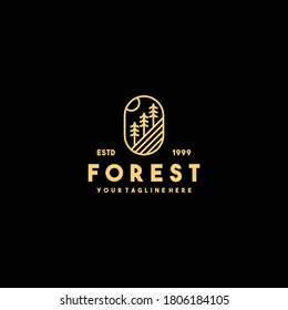 Creative Forest Outline Logo Design