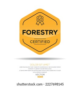 Insignia certificada por Creative (Forestry), ilustración vectorial.