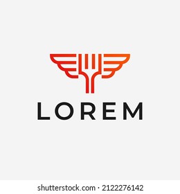 Creative Fork and Wing Logo Design Ideas