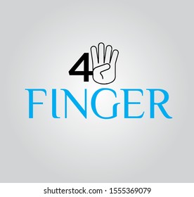 Creative four fingers logo vector design template, hand vector illustration - vector