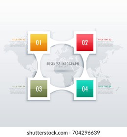 creative four steps infographic template for business presentation or workflow diagrams