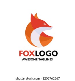 creative fox Animal Modern Simple Design Concept