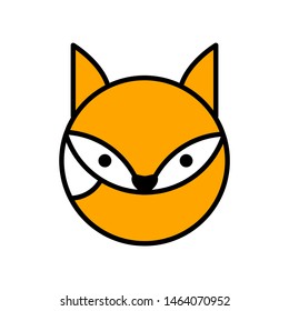 Creative fox. Animal Modern Simple Design Concept Template.