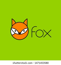 zorro creativo. Plantilla de concepto de diseño sencillo y moderno para animales.