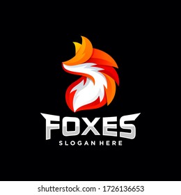 Creative Fox Animal Modern Simple Design Vector Illustration