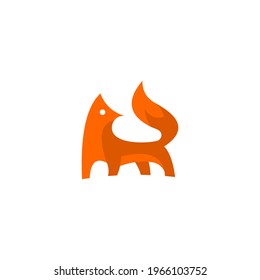 Creative fox Animal Modern Simple Design Concept logo Vector Icon