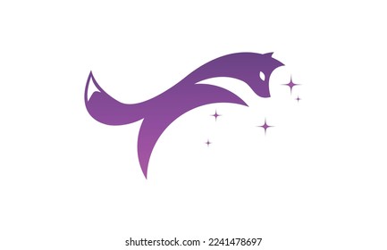 Creative fox Animal Modern Simple Design Concept logo set.
