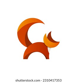 creative fox Animal Modern Simple Design Concept logo set