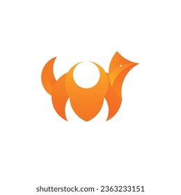 Creative fox Animal Modern Simple Design Concept logo set