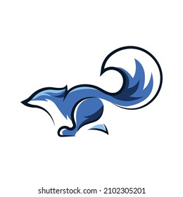 Creative Fox blue and black Logo Symbol Vector Design Illustration