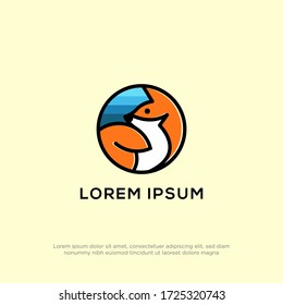 Creative Fox in the circle logo design with flat design style, can use for your trademark, branding identity or commercial brand